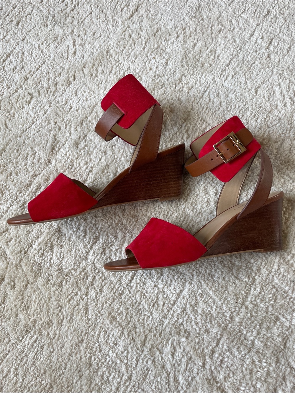 Karl Lagerfeld Amelie Red Wedges - Picture 3 of 5